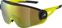 ALPINA 5W1NG Q Sportbrille, black-neon yellow matt, One Size