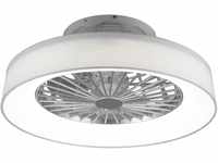 Reality Leuchten LED Deckenleuchten-Ventilator Farsund R62662101, Stoffschirm...