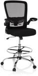 hjh OFFICE 719901 Arbeitsstuhl VENDO Work Netzstoff Schwarz Counterstuhl hoch,