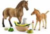 schleich HORSE CLUB 42432 Sarahs Baby Pferde Set - Tierpflege Set mit Fohlen,...