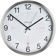 Unilux Funk-Wanduhr, 35,5cm, silbergrau