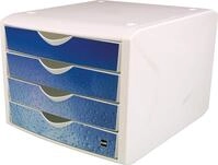 helit H6129634 - Schubladenbox &bdquo;the chameleon, 4 Schubladen, f&uuml;r Format DIN...