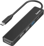 Hama USB C Hub, 5 Anschl&uuml;sse (USB C Adapter mit 480 Mbit/s High Speed, HDMI...