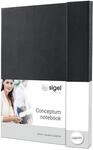SIGEL CO151 Premium Notizbuch A4 kariert schwarz, Hardcover, 194 nummerierte Seiten,