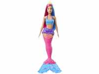 Barbie GJK08 - Dreamtopia Meerjungfrau-Puppe, ca. 30 cm groß, pinkes und blaues