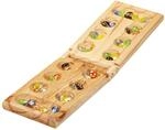 Relaxdays Kalaha Spiel, klappbar, aus Holz, 48 Steine, f&uuml;r 2 Personen, Kinder &
