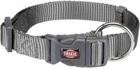 TRIXIE Premium Hundehalsband, M/L, Dunkelgrau, Extra belastbare Leine, Doppellagiges