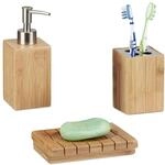 Relaxdays Badaccessoires Bambus, Natur