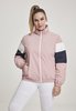 Urban Classics Damen Jacke Ladies 3-Tone Crinkle Track Jacket, Rosa...