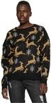Urban Classics Damen Sweatshirt Ladies Oversized Christmas Sweater Black/Gold L