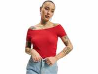 Urban Classics Damen Ladies Off Shoulder Rib Tee T-Shirt, Rot (Fire Red 00697),...