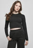 Urban Classics Damen TB4535-Ladies Organic Cropped Longsleeve T-Shirt, Black, 3XL