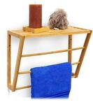 Relaxdays Bambus Handtuchhalter mit Regalaufbewahrung 30 x 42 x 20 cm Wand,