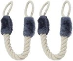 Relaxdays T&uuml;rkordel Klemmschutz, 2er Set, T&uuml;rstopper Klinke, beige/blaugrau |...