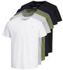 JACK & JONES Herren Kurzarm 5 Pack T-Shirt - Eclipse/Weiß/Schwarz/Grau/Dusty XL
