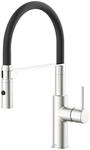 Lenz K&uuml;chenarmatur NALU in nickel-matt - flexible Geschirrbrause mit 2 Strahlarten -