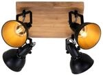 BRILONER - Deckenlampe Vintage schwenkbar, Holzbasis, E14 Fassung, max. 25 Watt,