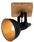 BRILONER - Wandleuchte Innen schwenkbar, Vintage, Holzbasis, Wandlampe,...