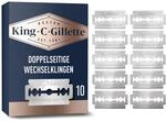 King C. Gillette Rasierklingen Herren, 10 Original Ersatzklingen | mit Sicherer