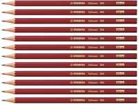 Bleistift - STABILO Schwan in rot - Härtegrad 2H - 12er Pack