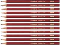 Bleistift - STABILO Schwan in rot - Härtegrad H - 12er Pack