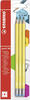 Bleistift mit Radierer - STABILO pencil 160 in gelb - 3er Pack - Härtegrad HB
