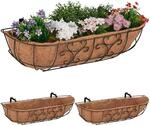 Relaxdays Blumenkasten Balkon, 3er Set, Balkonkasten zum Einh&auml;ngen, Eisen &