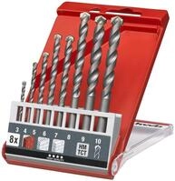 kwb 8-teiliges Beton-Bohrer Set &Oslash; 3-10 mm mit Rundschaft, Steinbohrer-Satz mit