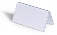 Durable Tischnamensschild 52/104 x 100 mm, transparent mit wei&szlig;er...