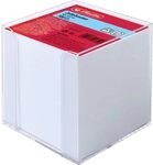 Herlitz bef&uuml;llter Zettelkasten transparent, 9 x 9 x 9 cm, 700 Blatt, wei&szlig; 