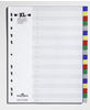 Durable Register aus Kunststoff mit farbigen Taben, Überbreite, 20-teilig,...