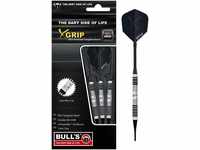 BULL'S X-Grip X7 Soft Dart, Mehrfarbig (Schwarz/Silber), 18g