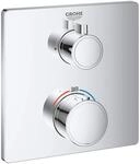 Grohe Grohtherm Thermostat-Brausebatterie chrom 24078000 Eckiges Design ohne