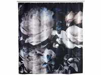 WENKO Anti-Schimmel Duschvorhang Peony, Textil-Vorhang mit Antischimmel Effekt...
