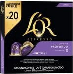L'OR Kaffeekapseln Lungo Profondo, Intensiv und W&uuml;rzig, Intensit&auml;t 8/13, 20