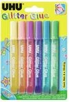 UHU Glitter Glue SHINY, Tuben 6x10ml