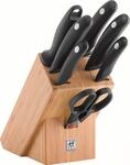 ZWILLING Style Messerblock, 8-teilig, Bambusblock, Messer, Wetzstab und Schere...
