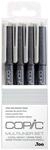 COPIC Multiliner Set, Cool Gray, 4 Fineliner in verschiedenen Strichst&auml;rken,...