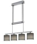 Trio Leuchten Jojo Pendelleuchte Garda, 305400411 Nickel matt, E14, Stoffschirm...