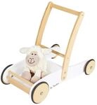 PINOLINO Lauflernwagen Uli aus Holz - mit Bremssystem, gummierten Holzr&auml;dern,