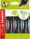 STABILO - Umweltfreundlicher Textmarker - GREEN BOSS Pastel | 4er Pack, Hauch...