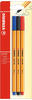 Fineliner - STABILO point 88 - 3er Pack - rot, blau, schwarz
