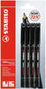 Folienstift - STABILO OHPen universal - permanent fein - 4er Pack - schwarz