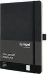 SIGEL CO320 Premium Notizbuch A5 kariert schwarz, Softcover, 194 nummerierte Seiten,