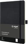 SIGEL CO321 Premium Notizbuch A5 liniert schwarz, Softcover, 194 nummerierte Seiten,