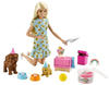 Barbie Welpenparty, Barbiepuppe mit blonden Haaren, Zwei Hundewelpen, Knetmasse...