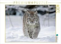 CALVENDO Puzzle Luchs l&auml;uft durch Schnee 1000 Teile Puzzle quer | Lege-Gr&ouml;&szlig;e...