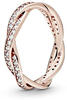 PANDORA Sparkling Twisted Lines Ring in Roségold mit 14 Karat rosévergoldete