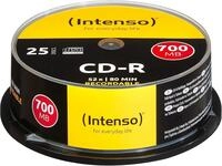 Intenso 1001124 CD-R Rohlinge 700MB, 52x, Spindel, 25er Cakebox | Hochwertige