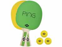 Donic-Schildkröt Tischtennis-Set Ping Pong, 2 Schläger mit Grün-Gelben...